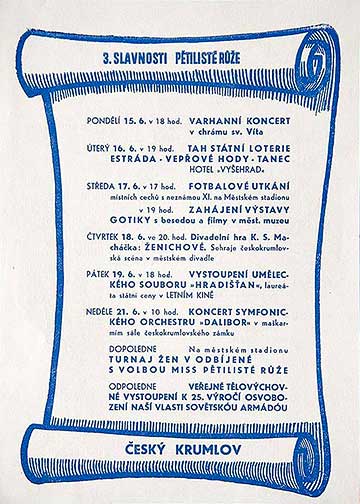 Slavnosti Slavnosti pětilisté růže 1970, plakát