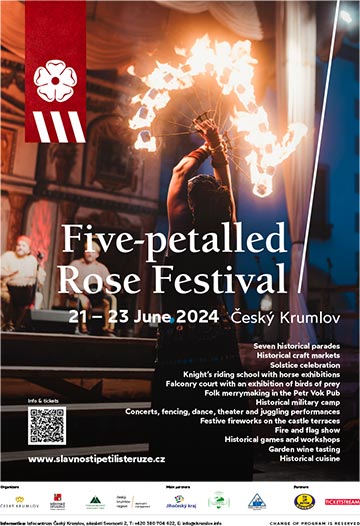 Slavnosti pětilisté růže 2024, plakát anglicky